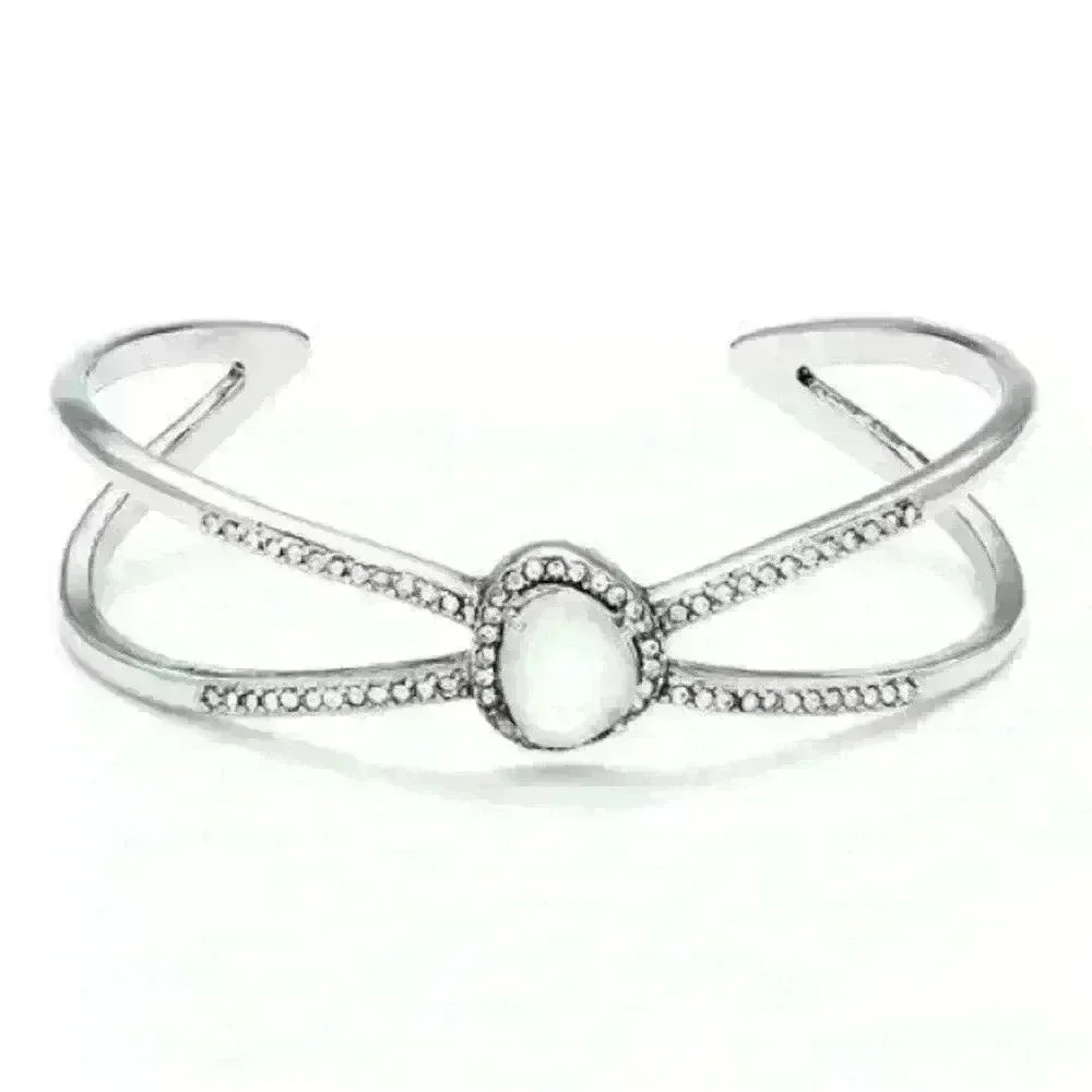 Chloe + Isabel Bianca Rhodium Plated open cuff bracelet